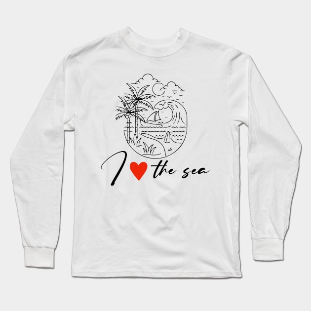 I Love The Sea Long Sleeve T-Shirt by Imutobi